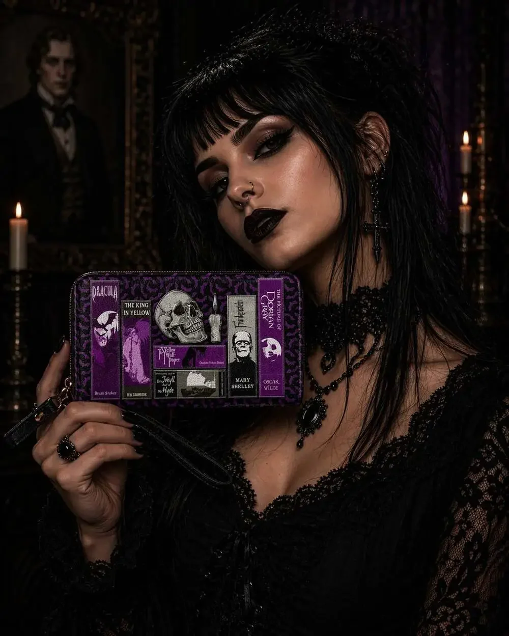 This Codex of Gothic Violet Echo Wallet Horror Goth Halloween Literature New